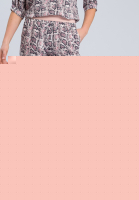 Pyjamahose mit dunklem Schlangenprint (verkürzt)
