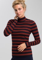 Shirt mit Turtleneck in Blockstreifenoptik