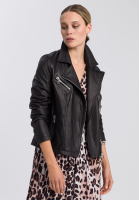 Bikerjacke aus gechrashtem Leder