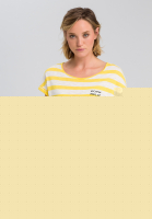 Ringelshirt mit Motto-Stickerei