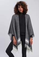 Poncho mit Fransensaum