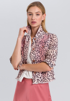Jeansjacke im Leoparden-Look