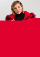 Outdoorjacke mit Quersteppungen und Kunstpelz