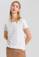 T-Shirt mit Streifen aus Ziersteinen