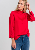 Blusenshirt mit Rippstrickkragen