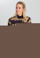 Blusenshirt mit Strickkragen und Batikprint