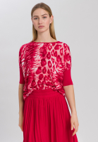 Feinstrickpullover mit Animal-Alloverprint
