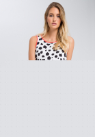 Printkleid mit Kontrastbündchen