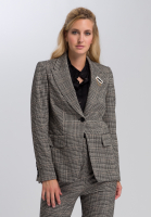 Blazer aus Glencheck-Jersey mit Brosche
