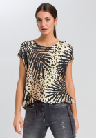 Strickshirt mit Tropical-Print