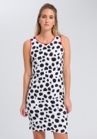 Schlauchkleid mit Tupfen-Alloverprint