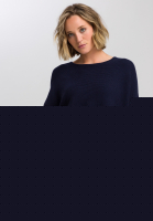 Poncho-Pullover in Rippenstruktur