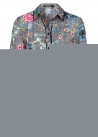 Bluse mit Kontrastpaspelierung
