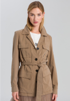 Safarijacke aus nachhaltigem Twill mit Neonbadge
