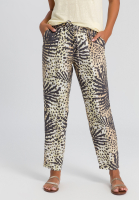 Leinenhose mit Tropical-Print