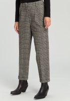 Bundfaltenhose aus Glencheck-Jersey