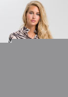 Stehkragenbluse mit Animal-Print