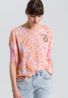 Boxy-Pullover mit Batikprint