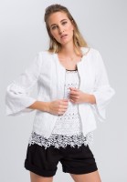 Leinenjacke mit offenen Kanten
