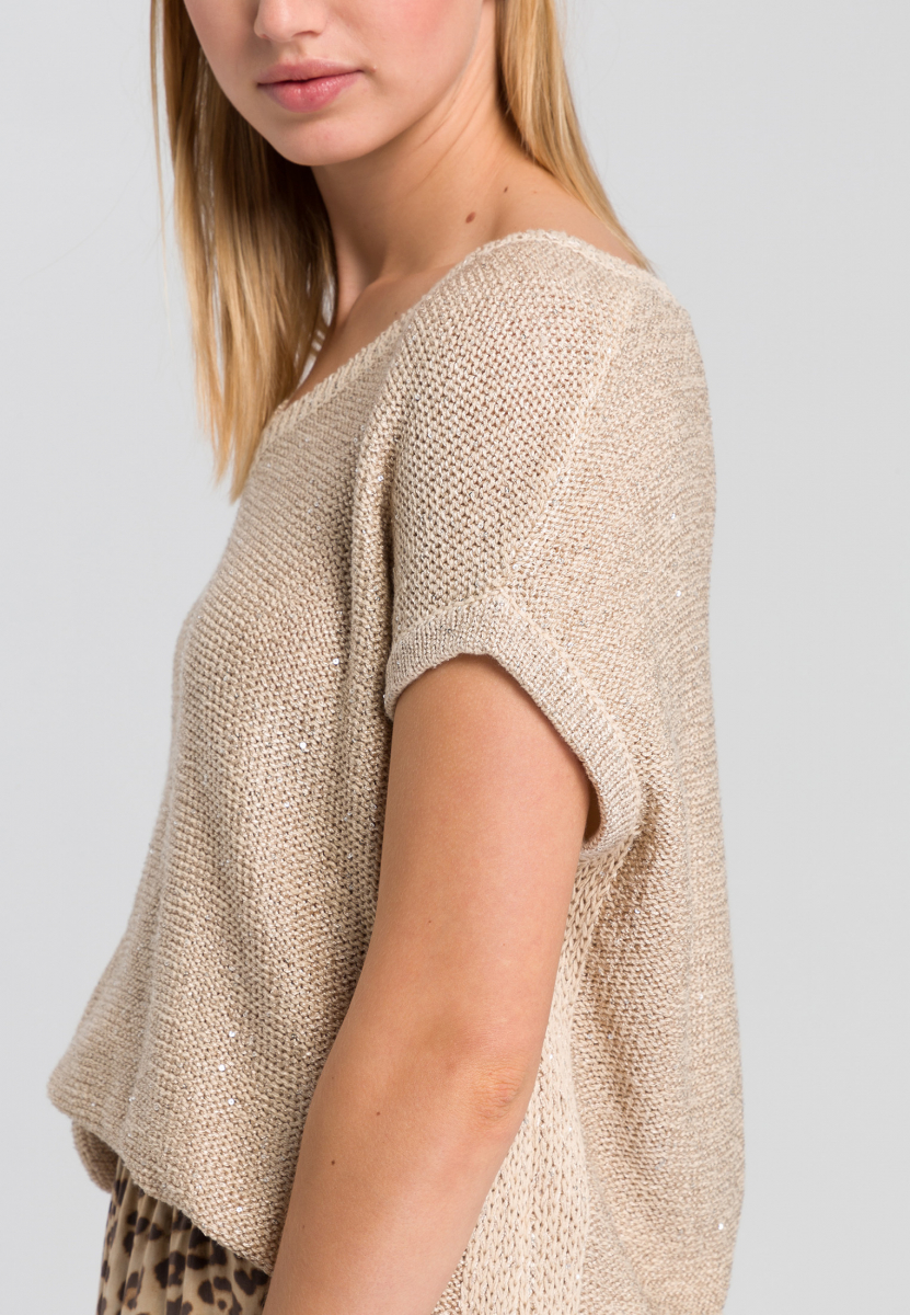 Knitted shirt with sequin details Knitwear Fashion