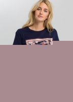 T-Shirt mit quadratischem Blumenprint