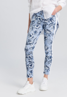 Jeans mit floralem Print und Seitenstreifen