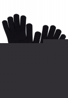 Fingerhandschuhe im modischen Schwarz-Weiß-Look