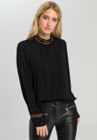 Bluse mit Kontrastbändern