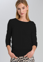 Basicpullover mit hohem Rippenabschluss