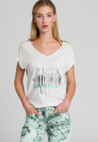 T-Shirt mit rundem Schriftprint