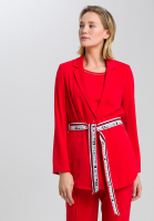 Blazer aus elastischem Satin mit Gürtel