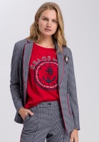 Blazer im Hahnentritt mit Brosche