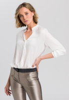 Stehkragenbluse aus Jacquarmaterial
