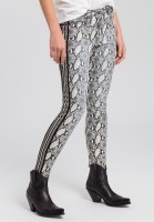 Hose mit Schlangenprint und Streifenbändern