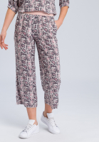 Pyjamahose mit dunklem Schlangenprint (verkürzt)