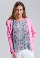 Feinstrickjacke mit sichtbaren Nahtkanten