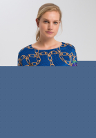 Bluse mit Kettendruck und Punkten