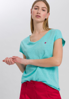 T-Shirt mit kleiner Herzchen-Stickerei