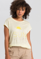 Leinenshirt mit Statement Print
