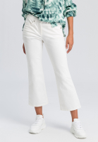 White Denim mit verkürztem Bein und Logobadge