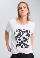 T-Shirt mit Materialmix-Applikation