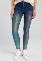 Jeans mit irisierender Beschichtung