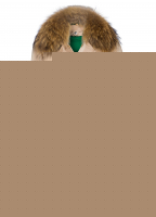 Trenchcoat mit Kunstfellkragen
