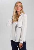 Bluse mit Kontrastbändern