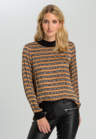 Bluse mit Streifen und Typo-Design