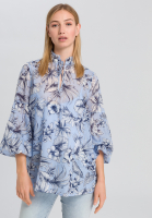 Stehkragenbluse mit floralem Print