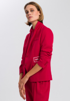 Blazer aus knitterfreiem Material mit Mottobadges