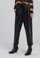 Bundfaltenhose aus Lederimitat