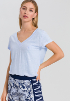 Leinenshirt mit Logostickerei