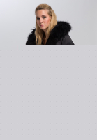Outdoormantel im Bikerstil mit Echtpelz